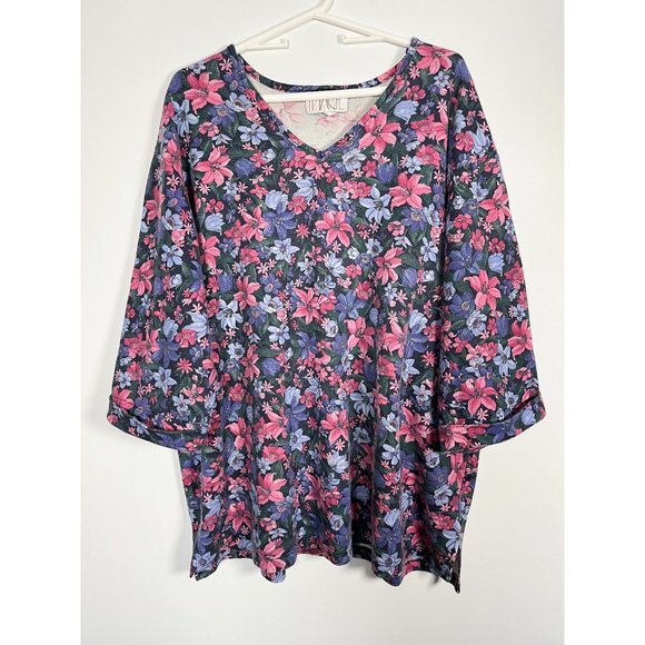 80s / 90s Vintage Floral Print Sweatshirt - Picture 5 of 6